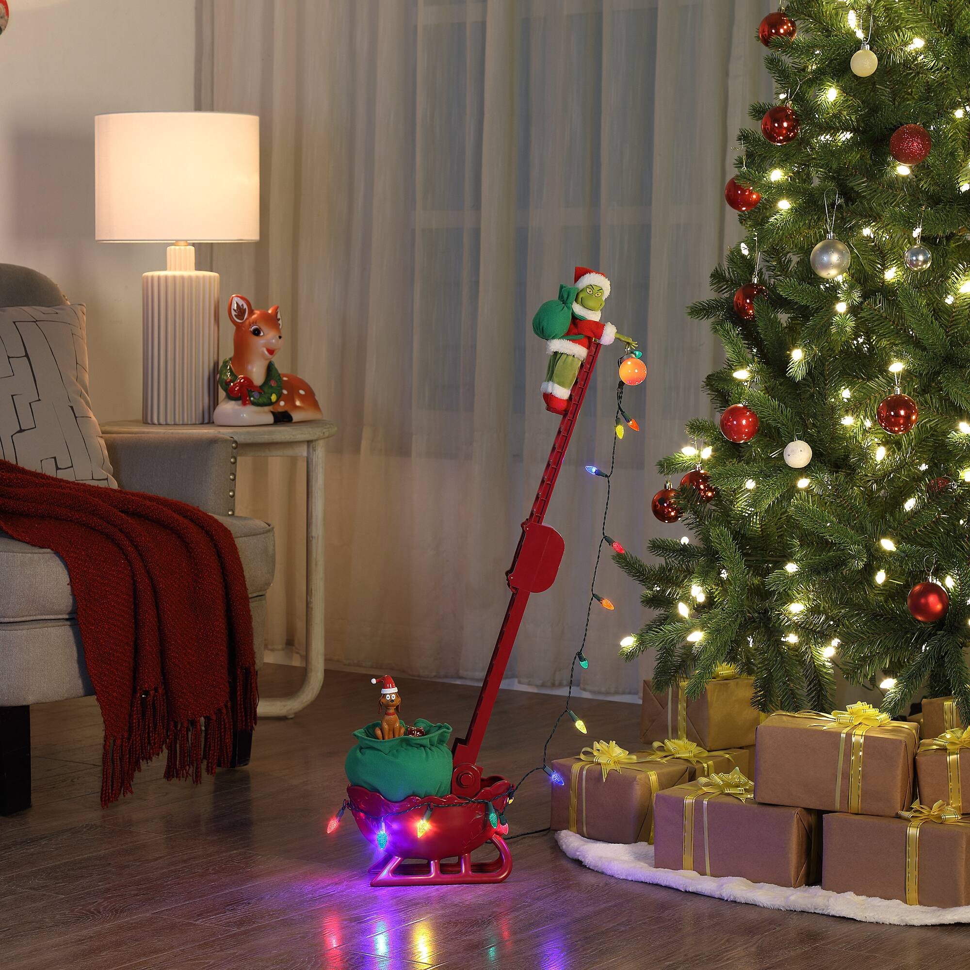Mr. Christmas 35.5" Grinch's Animated Utility Sleigh